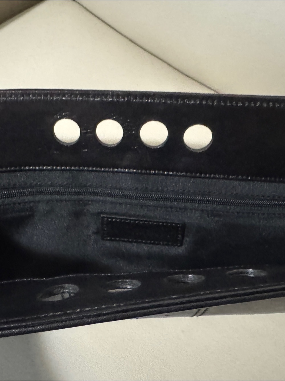 Banana Republic Vintage Black Leather Clutch with Perforated Detail - Picture 6 of 6